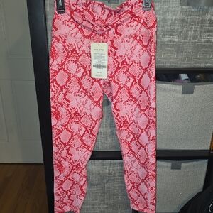 Fabletics Red and Pink Kids Snake Print Leggings